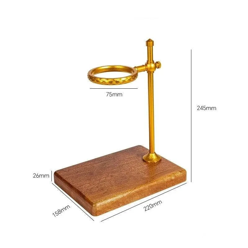 Suporte Porta Filtro de Café Americano Com Base de Madeira Maciça