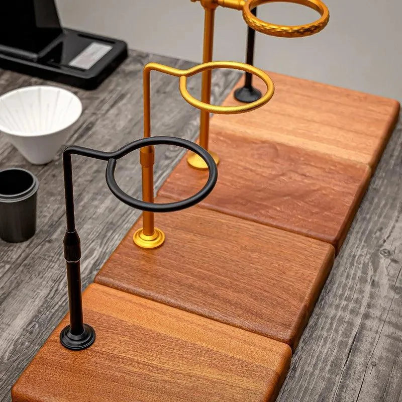 Suporte Porta Filtro de Café Americano Com Base de Madeira Maciça