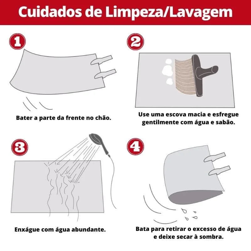 Tapete Felpudo Liso Vermelho