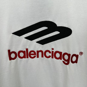 Camiseta Balenciaga Logo Embroidered Branca