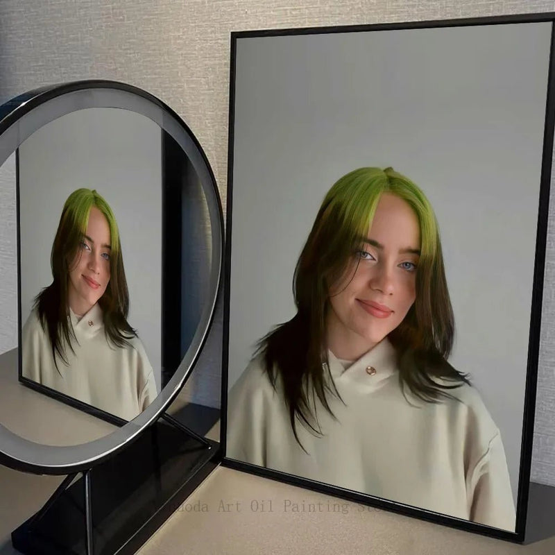 1 peça Billie Eilish pôster arte autoadesiva adesivo de papel à prova d'água café casa bar decoração de parede - Tudo Tem