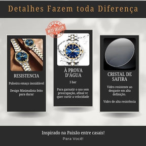 Relógio Diamond Lux Casal (Edição Limitada)