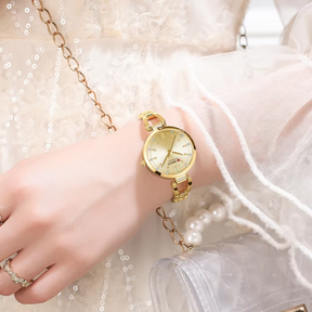Relógio Feminino de Aço Dourado - Curren 9092 Elegance