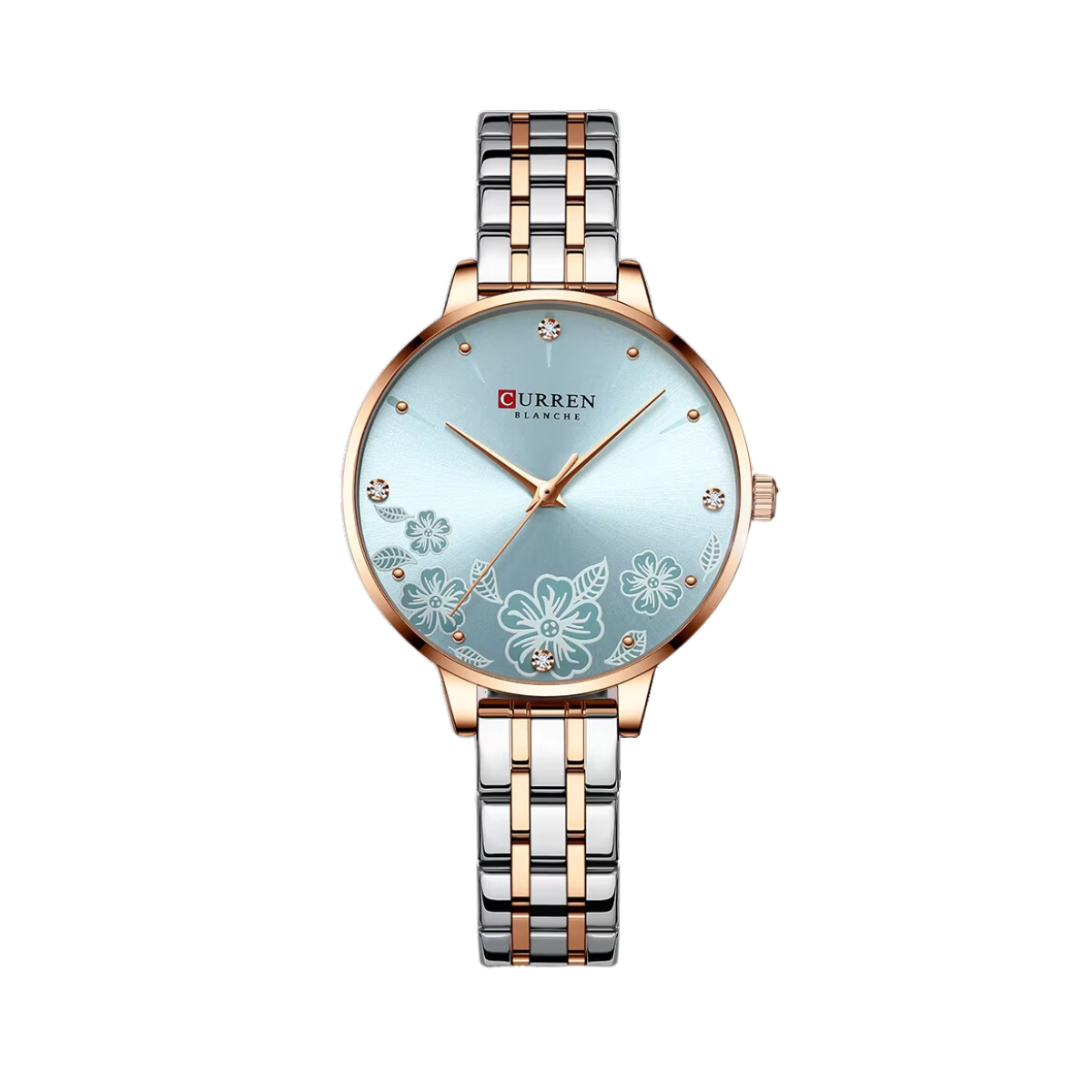 Relógio Feminino de Aço Fê Floral - Curren