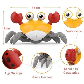 Caranguejo Inteligente Fujão com Sensor de Obstáculos, Músicas e Luzes