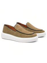 Loafer Masculino em Camurça Forrado Com Palmilha