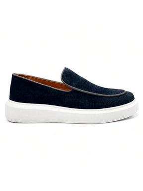 Loafer Masculino em Camurça Forrado Com Palmilha