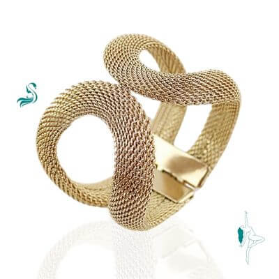 Pulseira Elegante de Malha Dourada para Mulheres