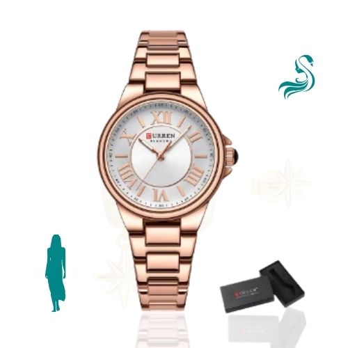 Relógio Feminino de Aço Rose - Curren 9061C