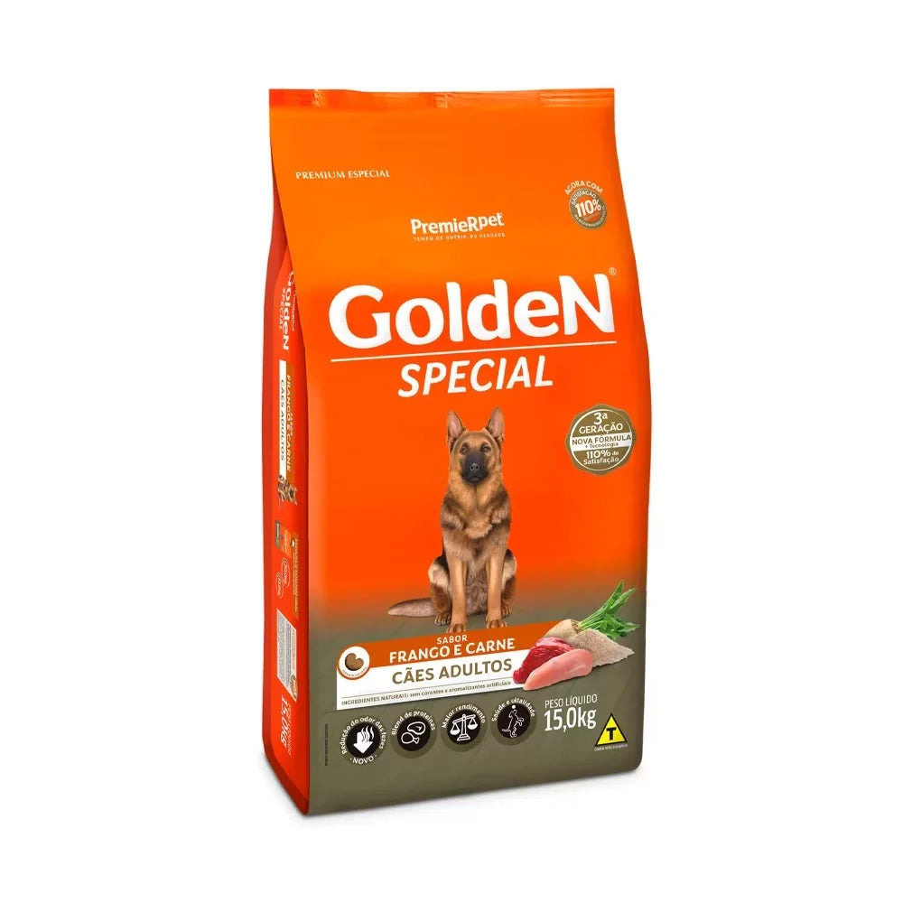 Ração Golden Special para Cães Adultos Sabor Frango e Carne 15Kg
