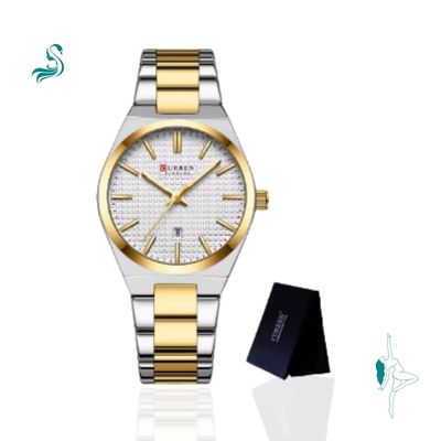 Relógio Feminino de Aço Dourado e Prata - Curren 8439L