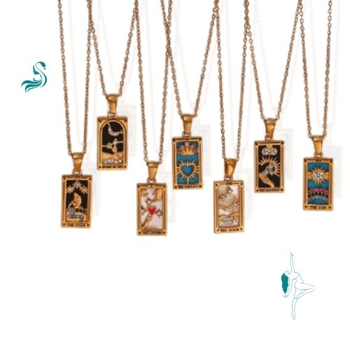 Colares Tarot de Aço Inoxidável com Zircônia