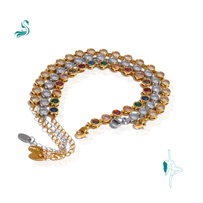 Colar e Pulseira Luxo Zircônia Colorida Burnetts