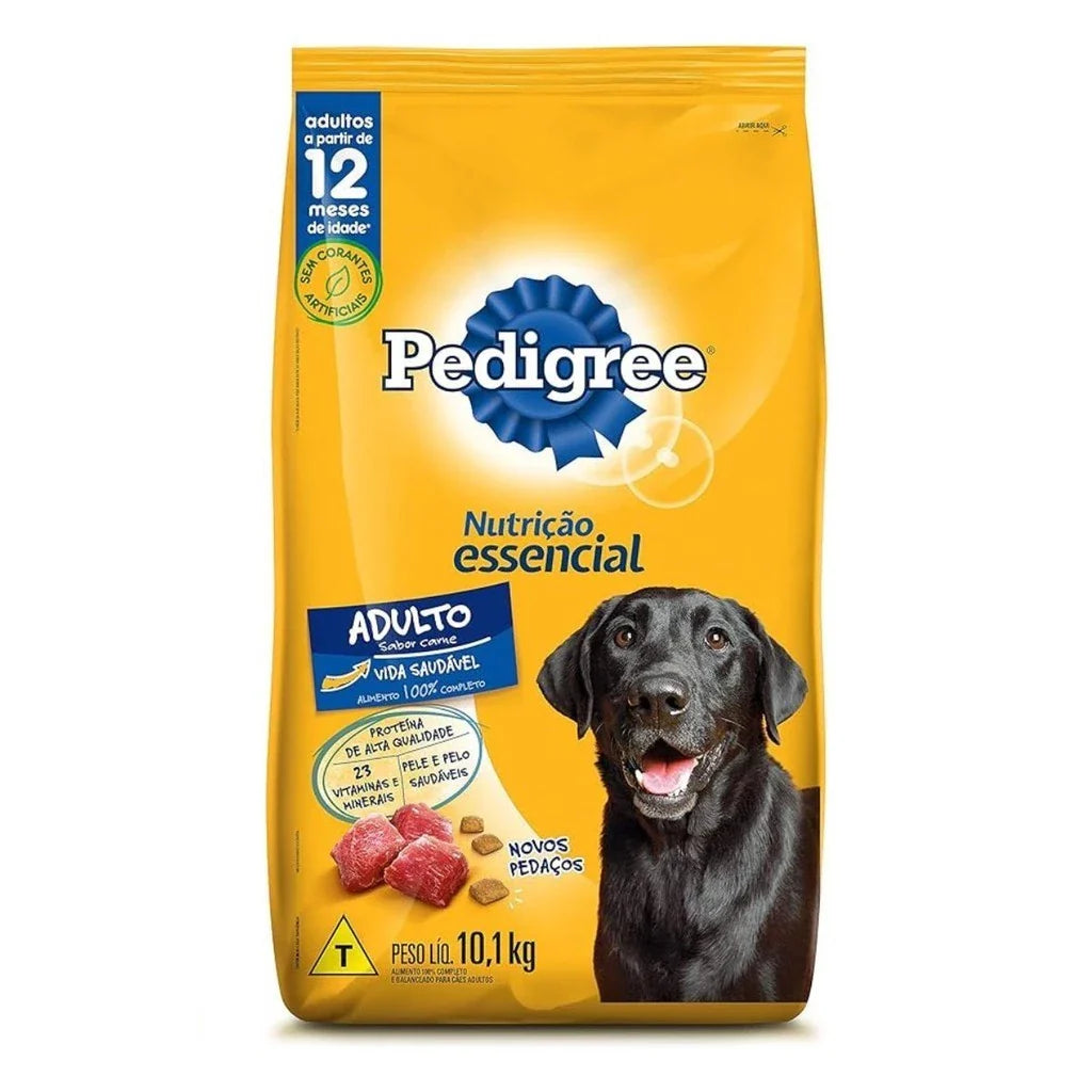 Ração Pedigree Nutrição Essencial Cães Adultos Sabor Carne 10,1kg