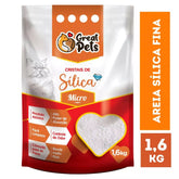 Areia Higiênica Sílica Fina para Gatos | Sílica Great Pets 1.6Kg