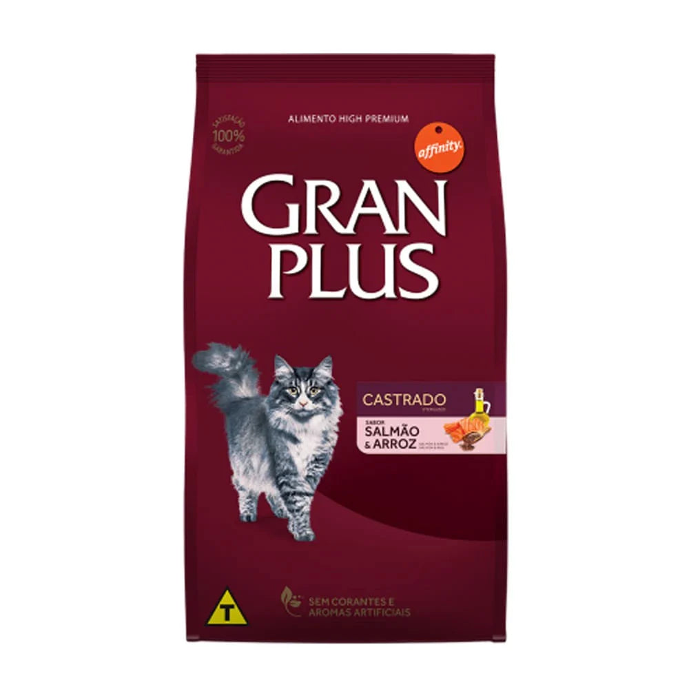 Raçao GranPlus Gatos Castrados Salmão e Arroz 10,1kg
