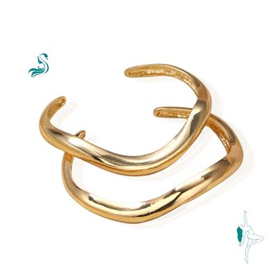 Pulseira Onda Líquida Banhada a Ouro 18K Burnetts Joias