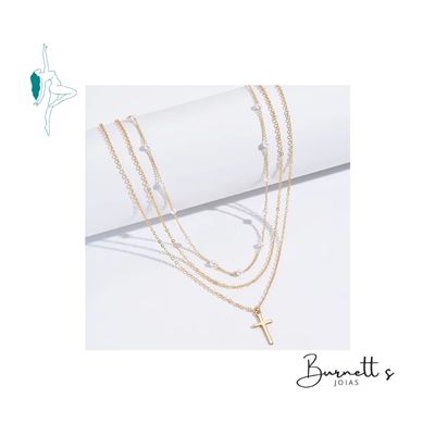 Conjunto de Colar de Pérolas Feminino Love TT - 14K Ouro - Elegância e Amor