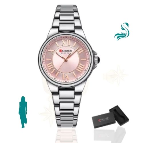 Relógio Feminino Rosa de Aço - Curren 9061B