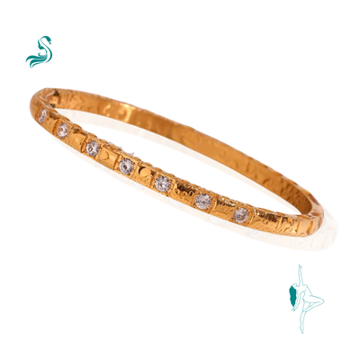 Pulseira Elegante de Ouro 18K com Zircônias