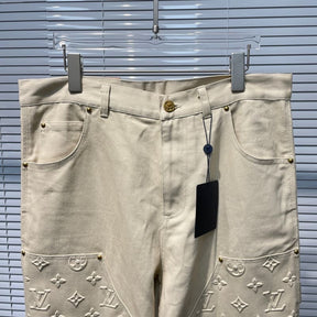 Calça Louis Vuitton Monogram Workwear Carpenter Cream