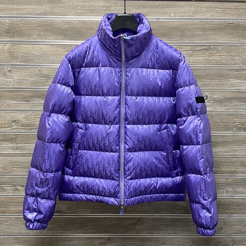 Jaqueta Puffer Dior Oblique Roxo