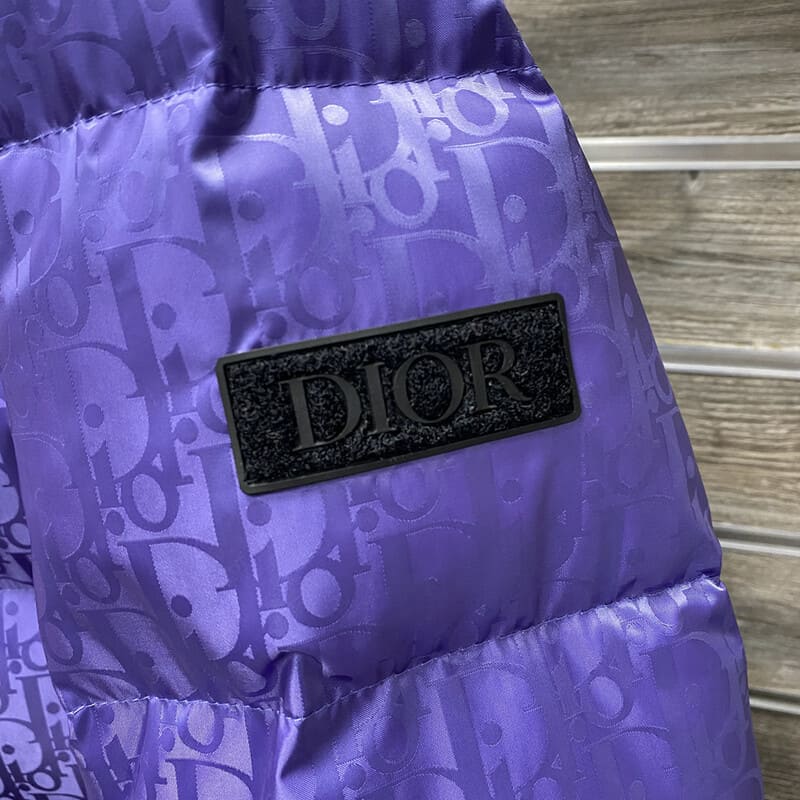 Jaqueta Puffer Dior Oblique Roxo