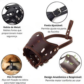 Focinheira para Cachorro Ajustável e Reforçada | Focinheira Corino™