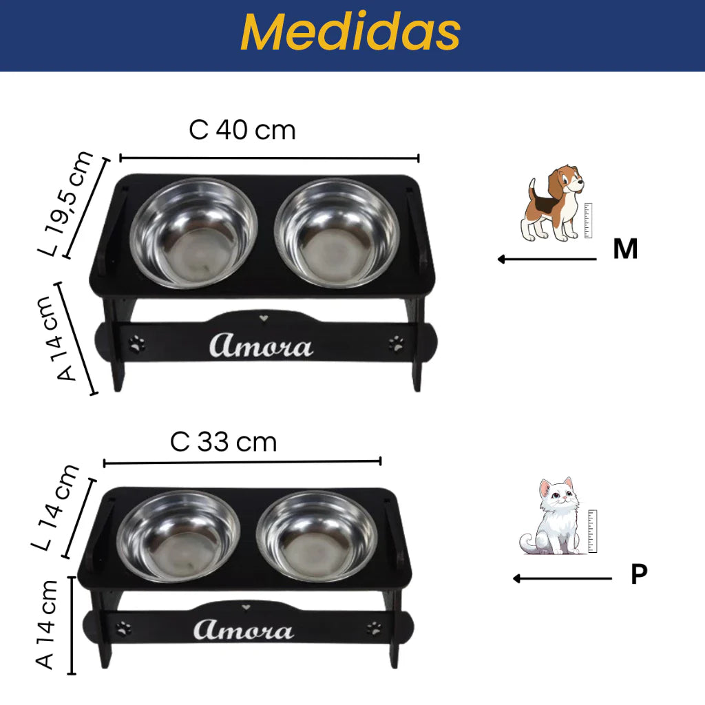 Comedouro para Cachorro e Gato personalizável| Comedouro Magic™