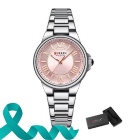 Relógio Feminino Rosa de Aço - Curren 9061B