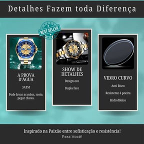 Relógio Casual Masculino Curren Edição especial - Aço inoxidável