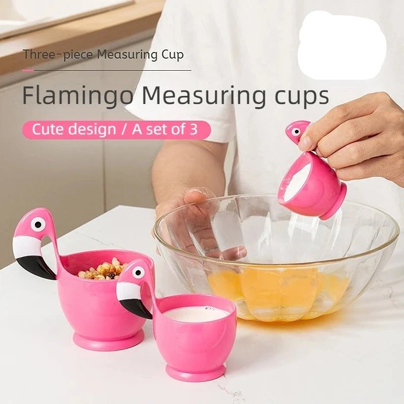 3 pçs/set Flamingo Copo De Medição Alça de Plástico Garantido BPA Livre Jarro Alça Ferramentas de Cozimento Utensílio de Cozinha 60ml/125ml/250ml - Tudo Tem