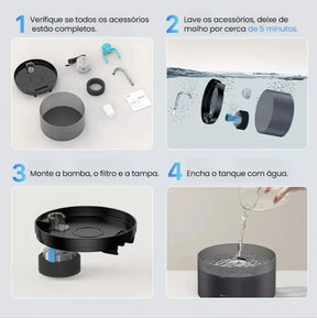 Fonte de Água para Gatos automática com LED | BlackFont™