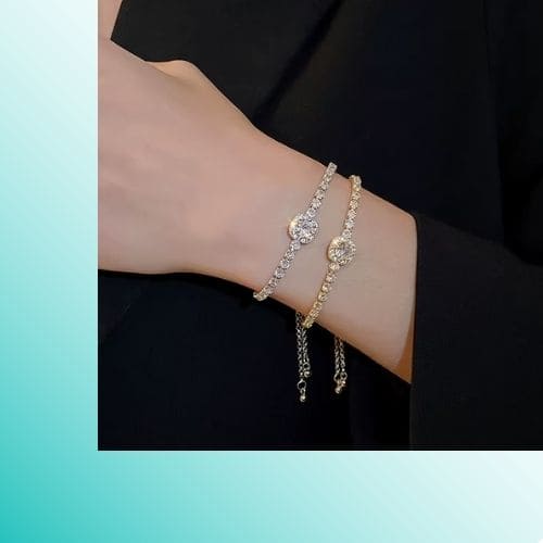 Pulseira em Liga de Cobre Banhada a ouro 18kcom Zircão Life Star