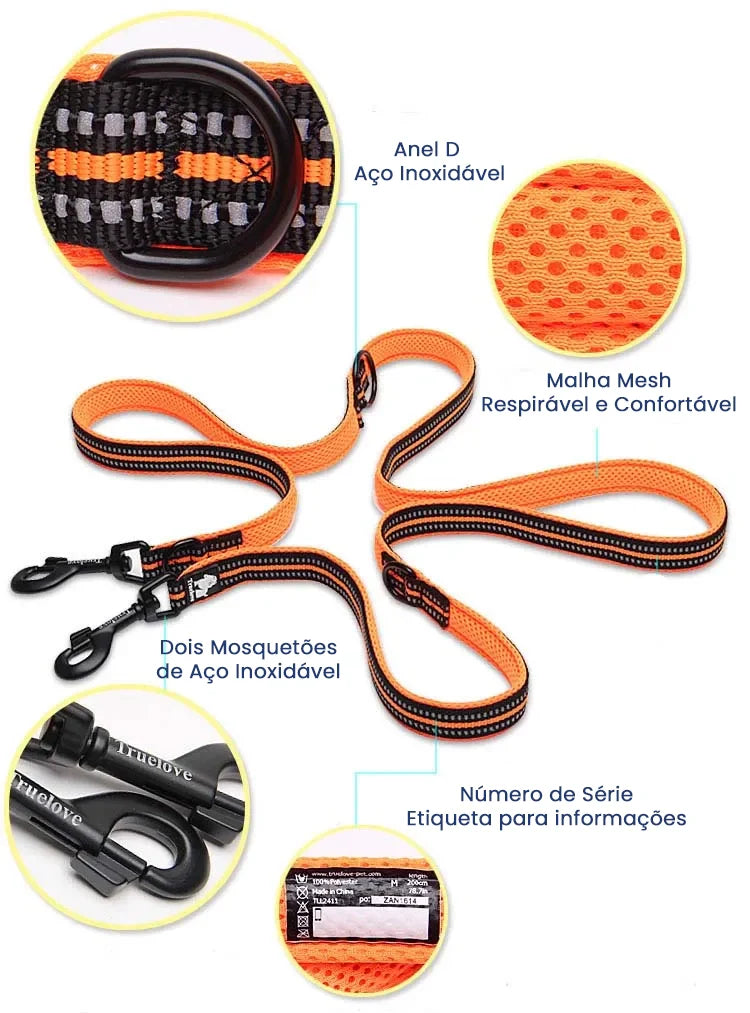 Guia para Cachorro Multi Função Refletiva  | Truelove Seven™