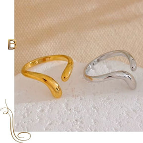 Anel Minimalista Ajustável em Aço Inoxidável 18K