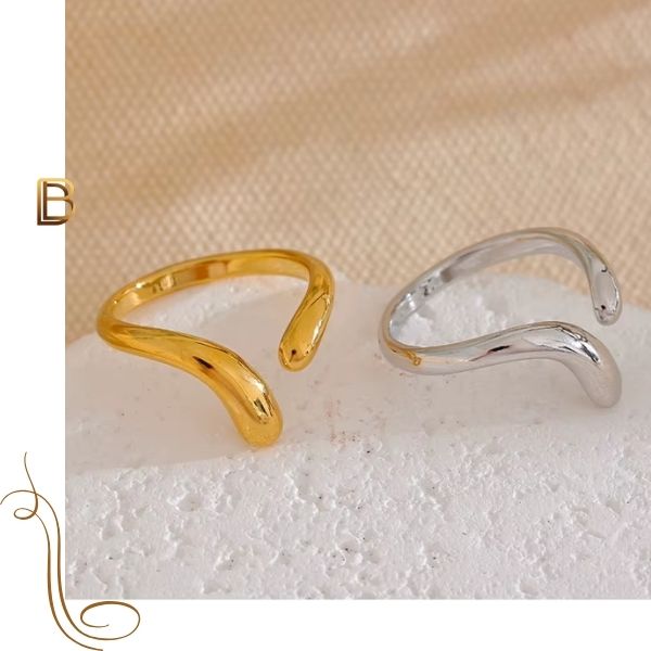 Anel Minimalista Ajustável em Aço Inoxidável 18K
