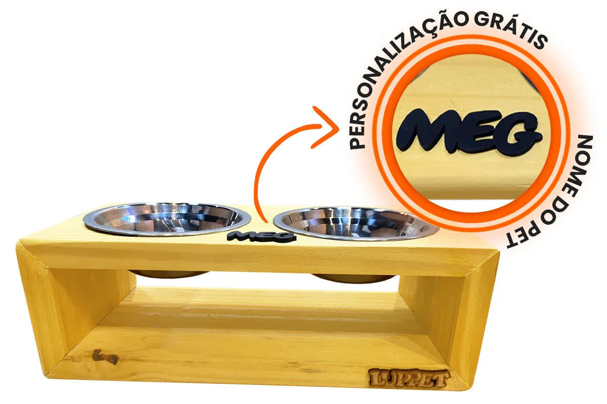 Comedouro para Cachorro e Gato Duplo Personalizável | DualPet Gourmet™