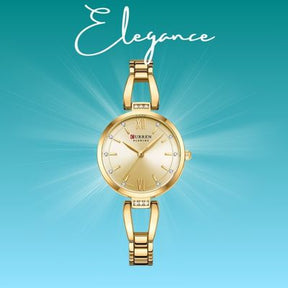 Relógio Feminino de Aço Dourado - Curren 9092 Elegance