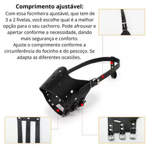 Focinheira para Cachorro Ajustável e Reforçada | Focinheira Corino™