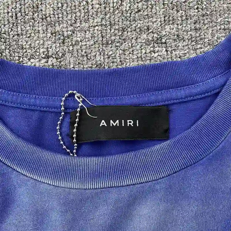 Camiseta Amiri Vintage Collegiate Blue