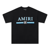 Camiseta Amiri Bar Logo Preto/Azul