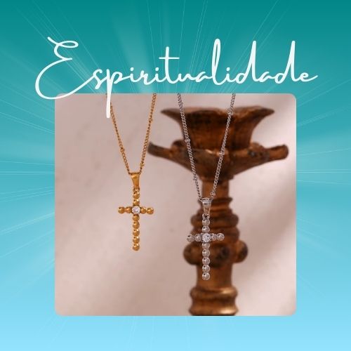Colar Cruz Banhado a Ouro 18K com Zirconia
