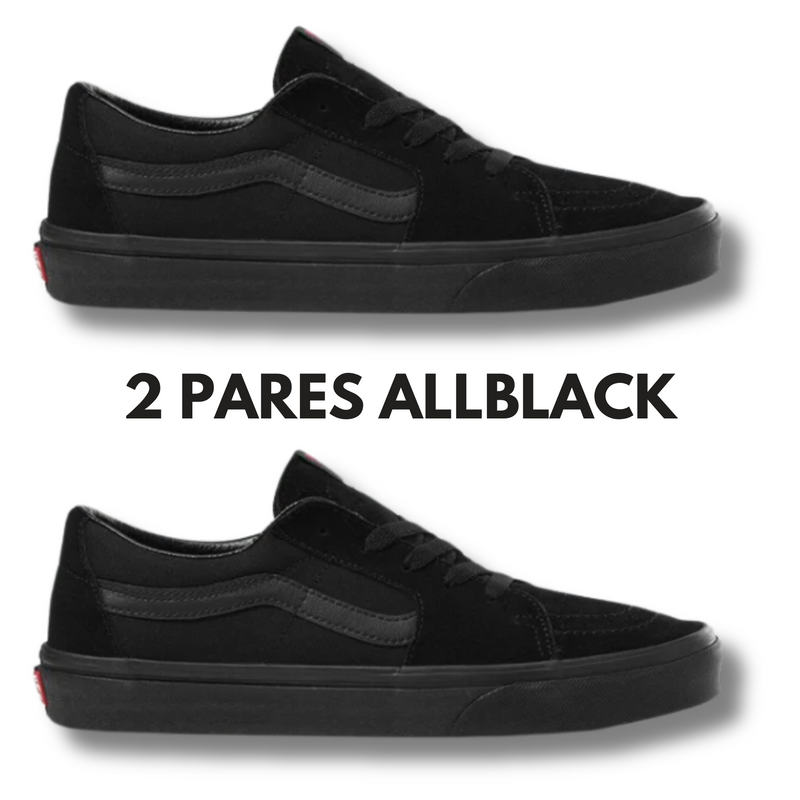 Kit Tênis VANS Skate Old Skool Black White e Allblack - Unissex - Sola Reta - Confortável