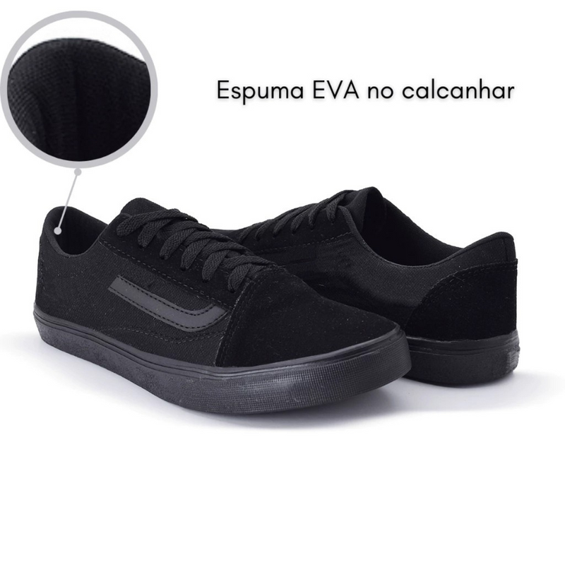 Kit Tênis VANS Skate Old Skool Black White e Allblack - Unissex - Sola Reta - Confortável