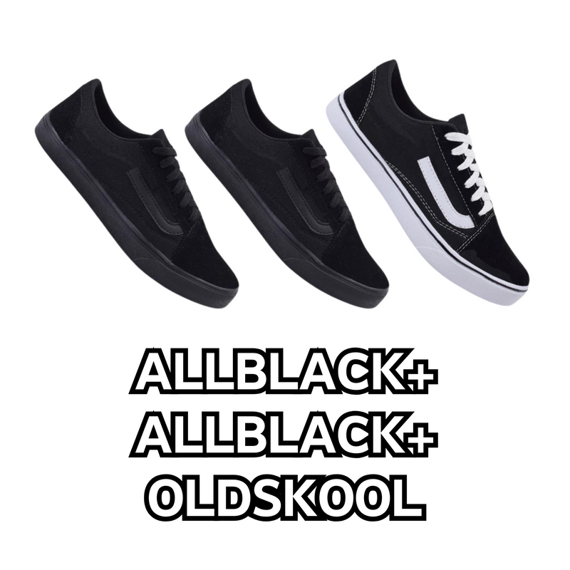 Kit Tênis VANS Skate Old Skool Black White e Rosa  - Unissex - Sola Reta - Confortável