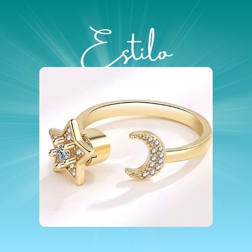 Anel em prata esterlina 925 LifeStar Anti Estresse