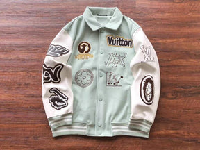 Jaqueta Louis Vuitton Leather and Wool Varsity