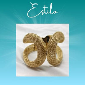 Pulseira Elegante de Malha Dourada para Mulheres