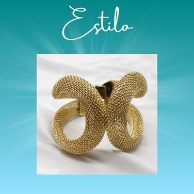 Pulseira Elegante de Malha Dourada para Mulheres